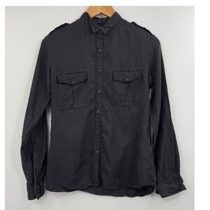 Imogene Willie Black Button Up Long Sleeve Utility Shirt Made in USA Size S